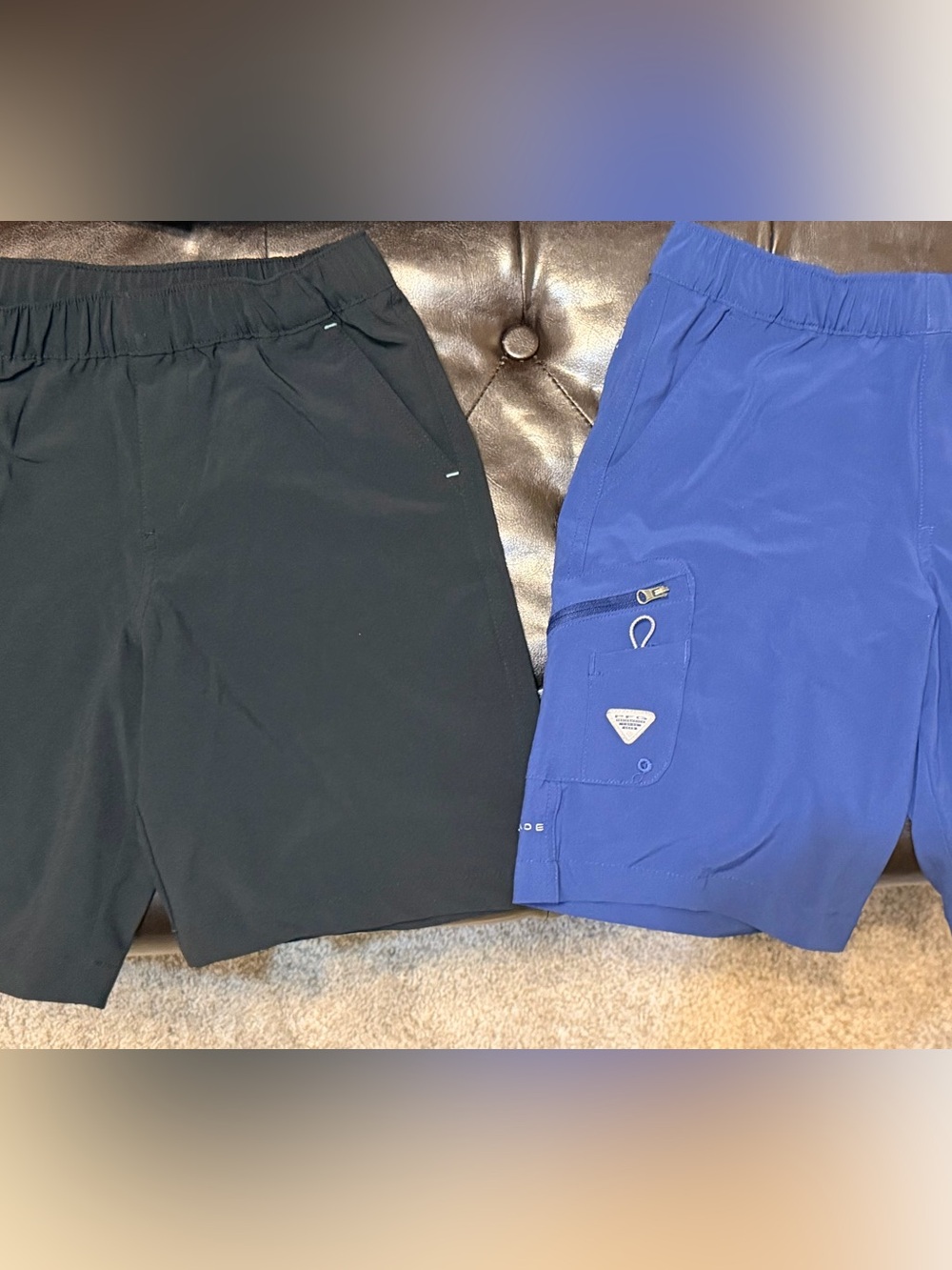 Boys Columbia PFG Black and Blue Performance Shorts